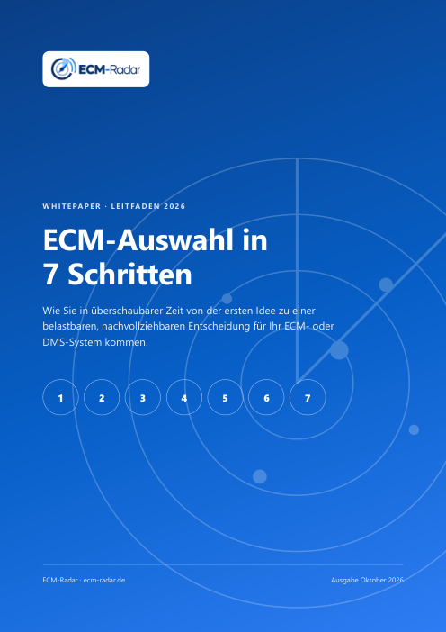 Deckblatt des Whitepapers „ECM-Auswahl in 7 Schritten“